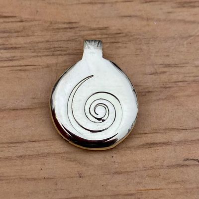 Luna Ignis Hand Crafted Brass Neolithic Spiral Amulet pendant