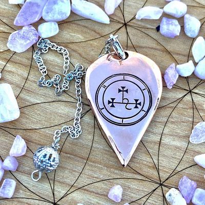 Luna Ignis Artisan Copper Pendulum Hand Crafted with Lilith Sigil