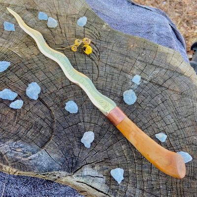 Brass and Apple Large Kris Athame