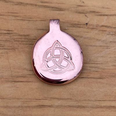 Luna Ignis Hand Crafted Copper Triquetra Amulet pendant