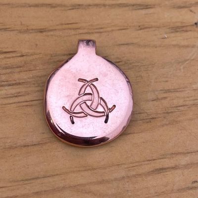 Luna Ignis Hand Crafted Copper Triple Crescent Moon aka Horns Of Odin Amulet pendant