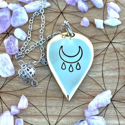 Luna Ignis Artisan Brass Pendulum Hand Crafted with Crying Moon