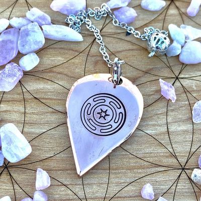 Luna Ignis Artisan Copper Pendulum Hand Crafted with Hecate Wheel