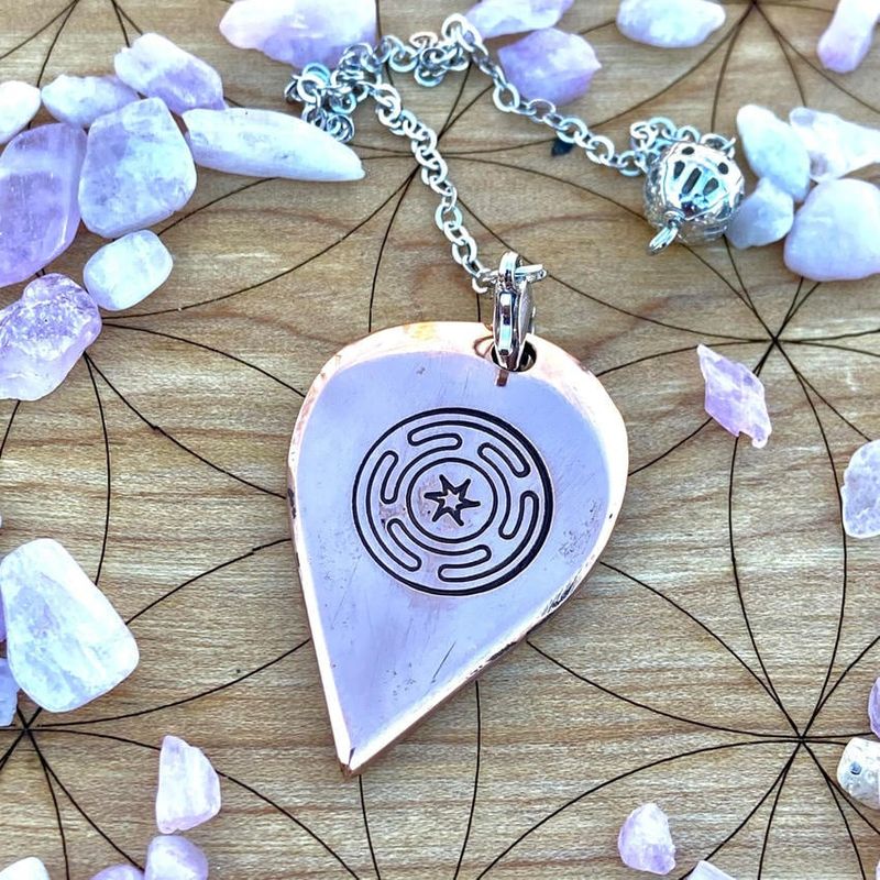 Luna Ignis Artisan Copper Pendulum Hand Crafted with Hecate Wheel