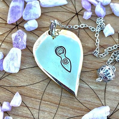 Luna Ignis Artisan Brass Pendulum Hand Crafted with Spiral Goddess