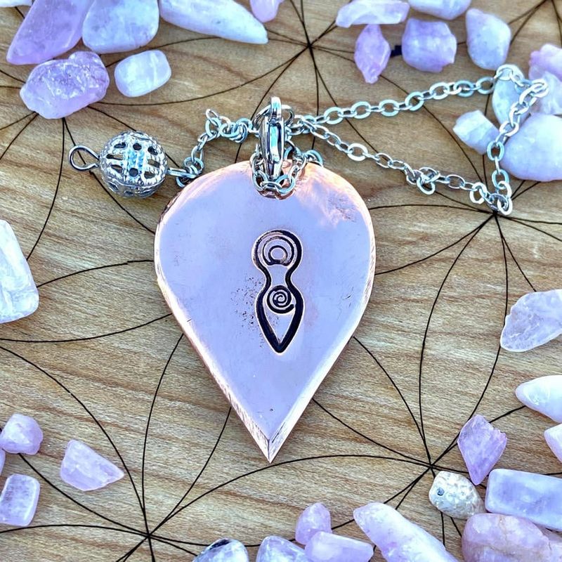 Luna Ignis Artisan Copper Pendulum Hand Crafted with Spiral Goddess