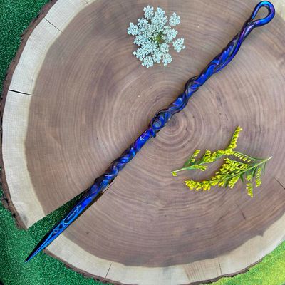 Luna Ignis Bifrost Runic Wand With Simple Vine Twist And Spiral