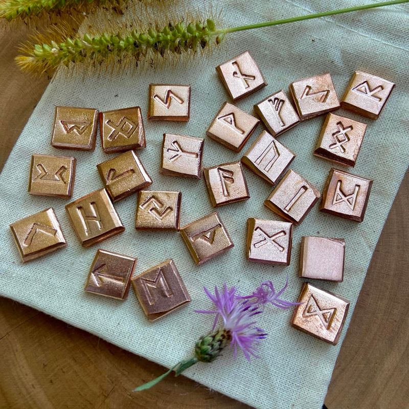 Luna Ignis Hand Forged Copper Rune Set