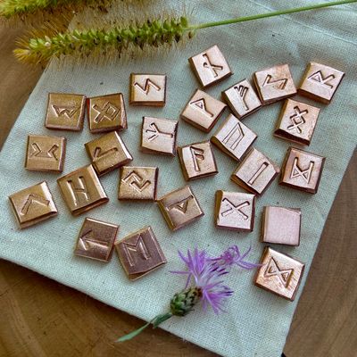 Luna Ignis Hand Forged Copper Rune Set