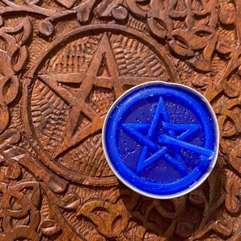 Blue Pentacle Tea Light