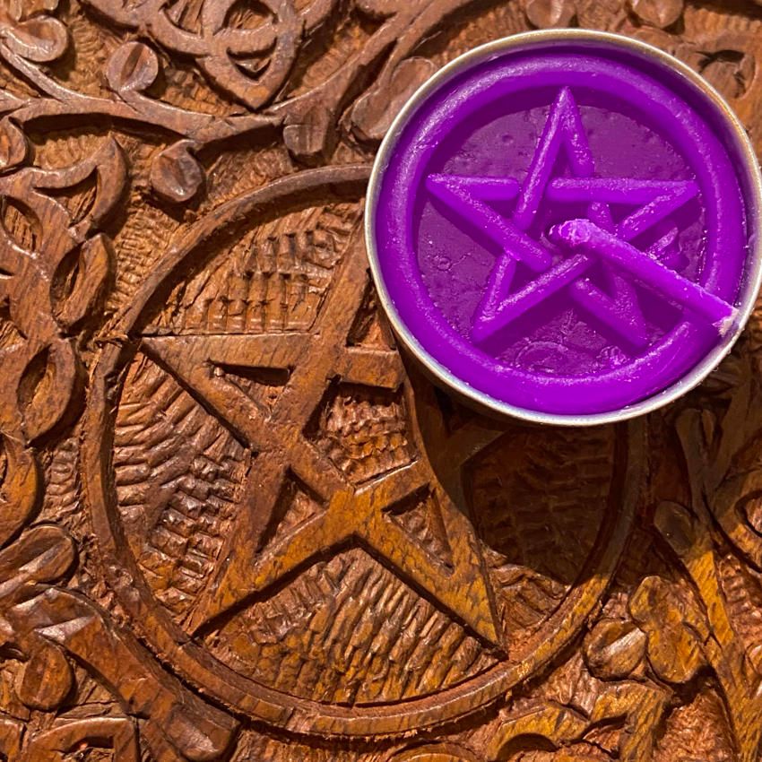 Purple Pentacle Tea Light