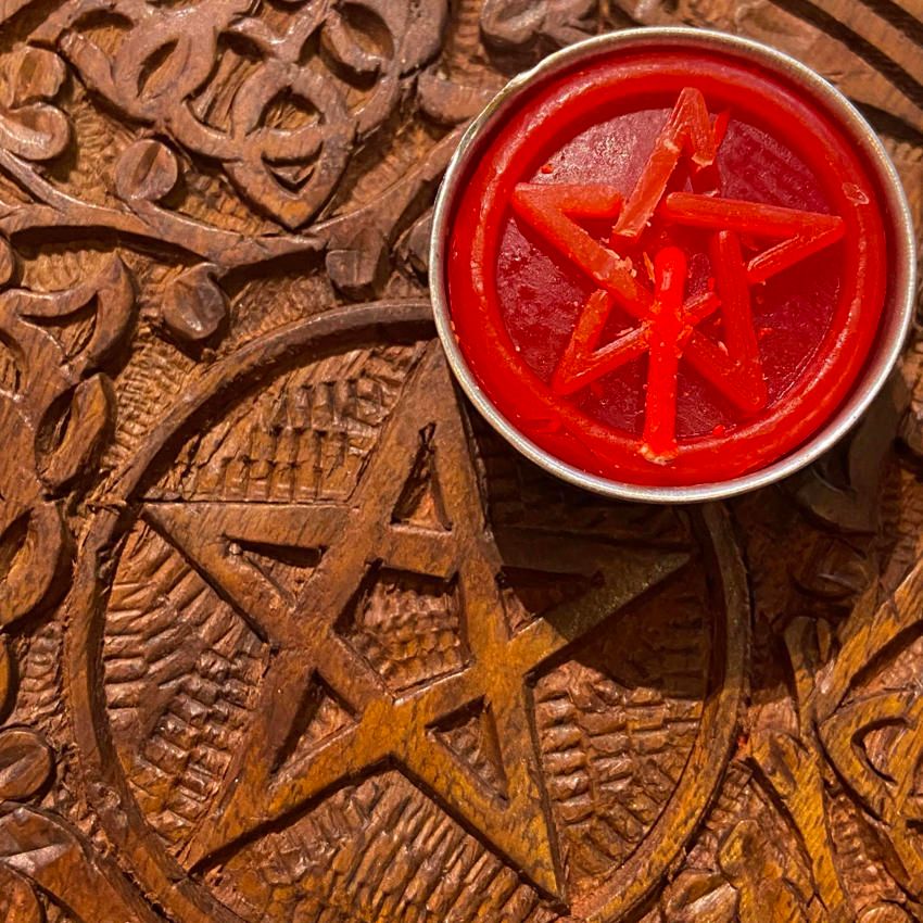 Red Pentacle Tea Light