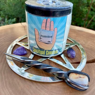 Crone And The Wise Cat Spiritual Condom Protection Candle