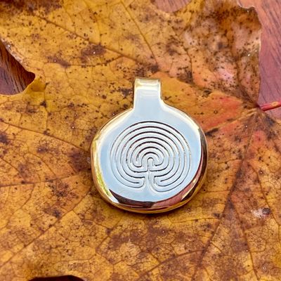 Luna Ignis Hand Crafted Brass Labyrinth Amulet pendant