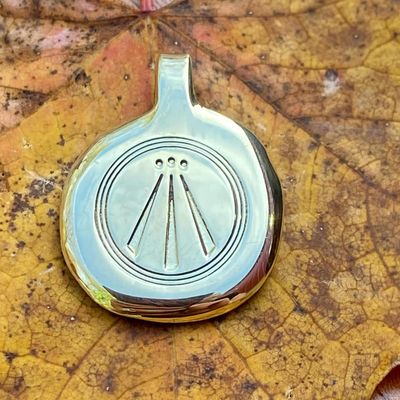 Luna Ignis Hand Crafted Brass Awen Amulet pendant