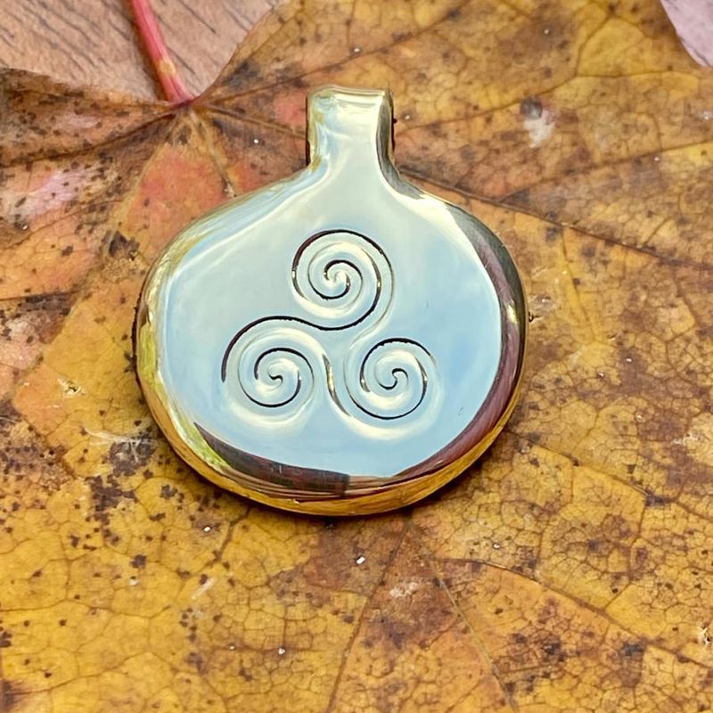 Luna Ignis Hand Crafted Brass Triskelion Amulet pendant