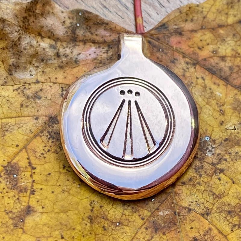 Luna Ignis Hand Crafted Copper Awen Amulet pendant