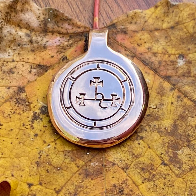 Luna Ignis Hand Crafted Copper Sigil Of Lilith Amulet pendant