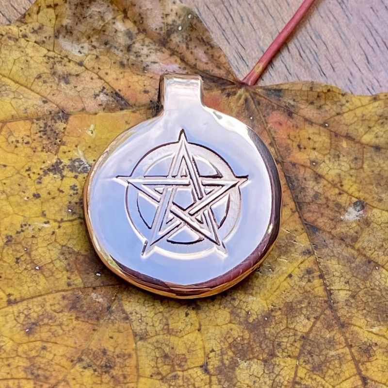 Luna Ignis Hand Crafted Copper Pentagram Amulet pendant