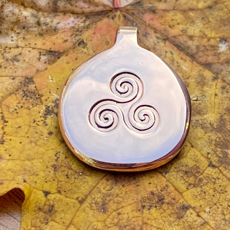 Luna Ignis Hand Crafted Copper Triskelion Amulet pendant