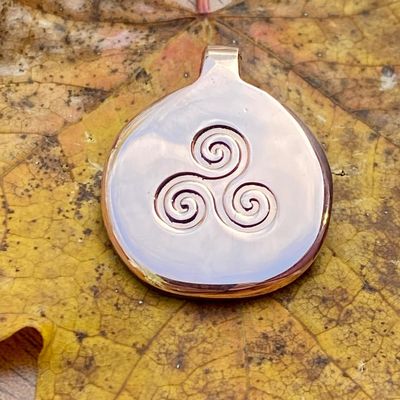 Luna Ignis Hand Crafted Copper Triskelion Amulet pendant