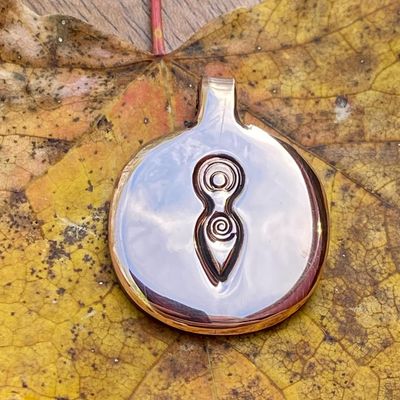 Luna Ignis Hand Crafted Copper Spiral Goddess Amulet pendant