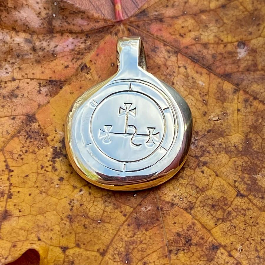 Luna Ignis Hand Crafted Brass Lilith Sigil Amulet pendant