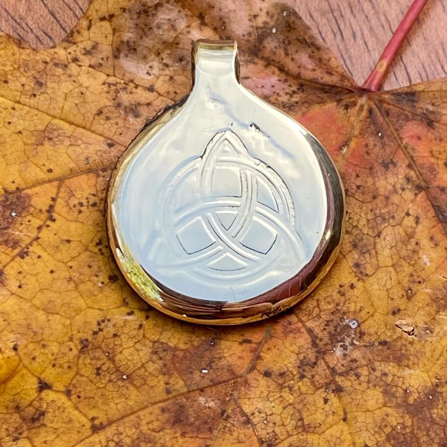 Luna Ignis Hand Crafted Brass Triquetra Amulet pendant