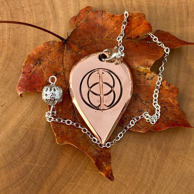 Luna Ignis Artisan Copper Pendulum Hand Crafted with Chalice Well