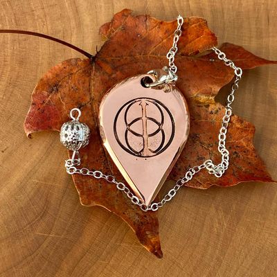 Luna Ignis Artisan Copper Pendulum Hand Crafted with Chalice Well
