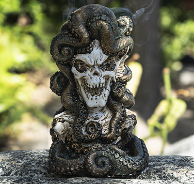 Octupus Witch Skull Backflow Burner 14223