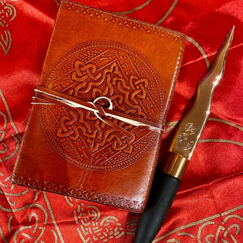 Leather Journal Celtic Cross