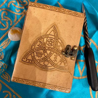 Leather Journal Triquetra With Clasp