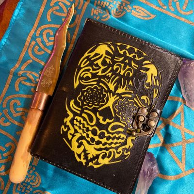 Leather Journal Two Tone Skull