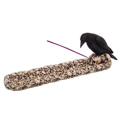 Raven And Skulls Incense Boat 9544