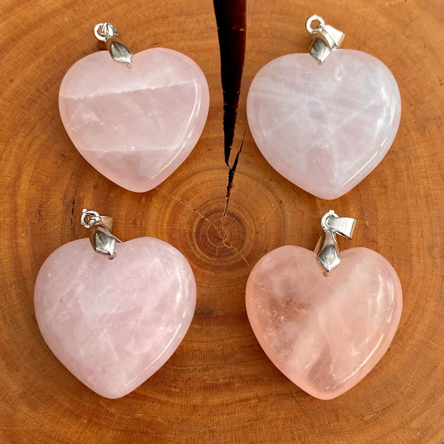 Rose Quartz Heart Pendant Amulet