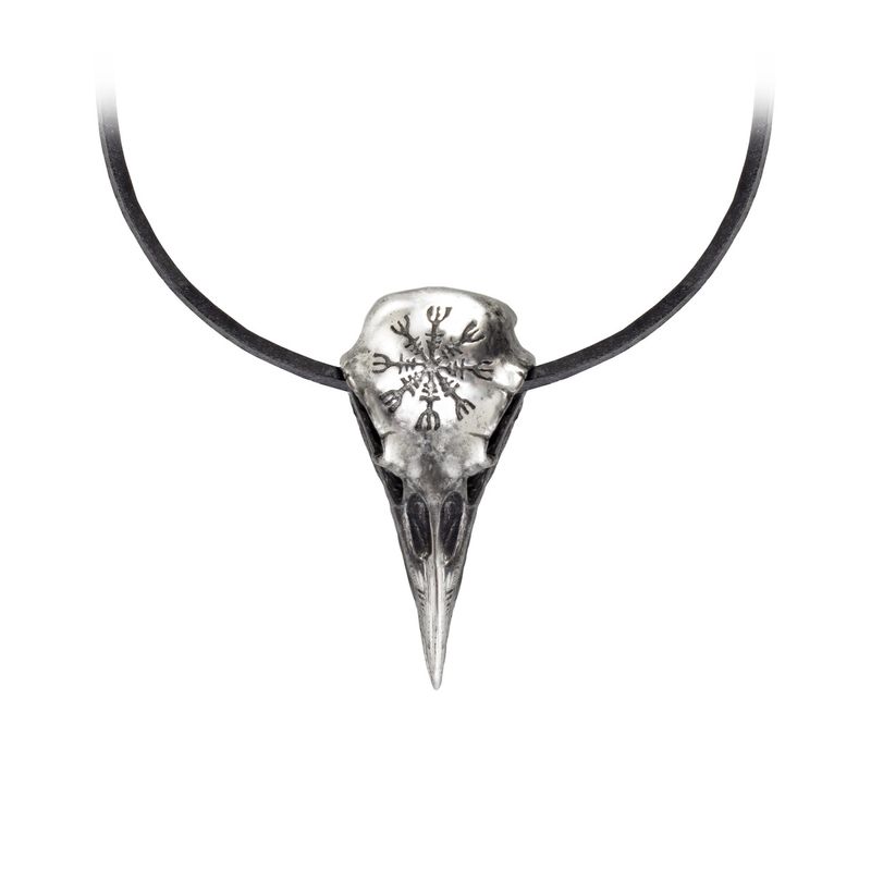 Raven Skull Helm Of Awe Necklace P687