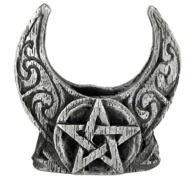 Pewter Mini Crescent Moon Candle Holder