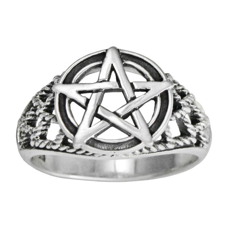 Sterling Silver Large Pentacle Ring