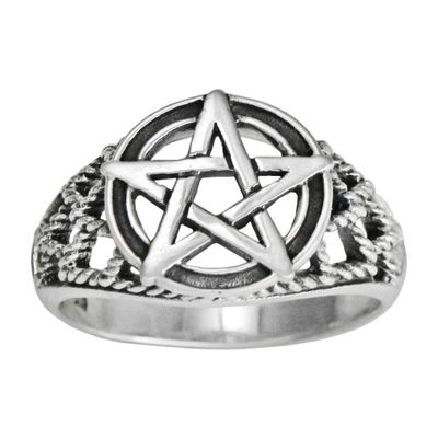 Sterling Silver Large Pentacle Ring