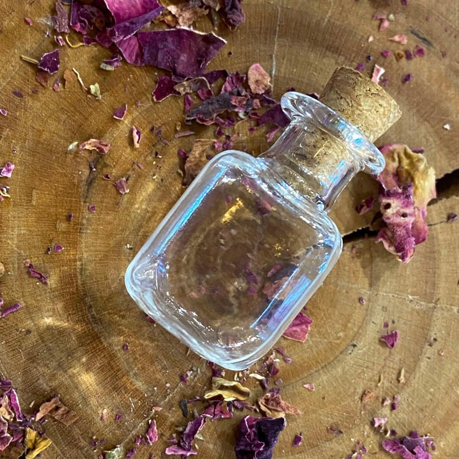 Square Small 1 Inch spell jars for pendants (Crystal Chip Bar)