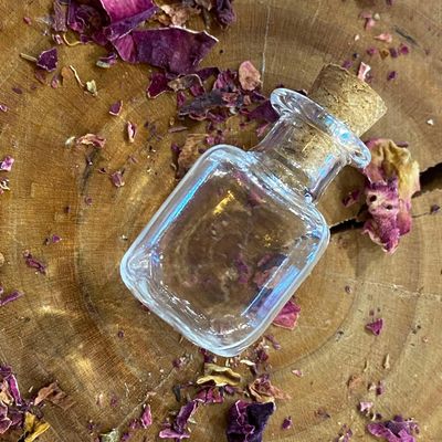 Square Small 1 Inch spell jars for pendants (Crystal Chip Bar)