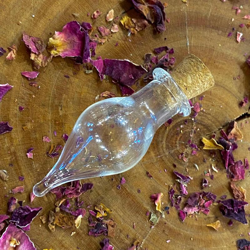 Tear Drop Small 1 Inch spell jars for pendants (Crystal Chip Bar)