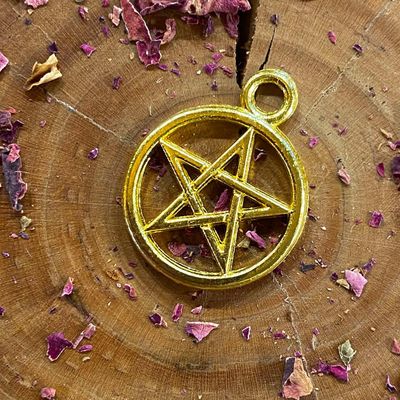 Large Spell Jar pentacle decal gold finish 0.75 inch (Crystal Chip Bar)
