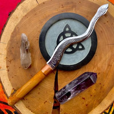 Apple and Iron Serpent Athame 14&quot; with Lilith Sigil