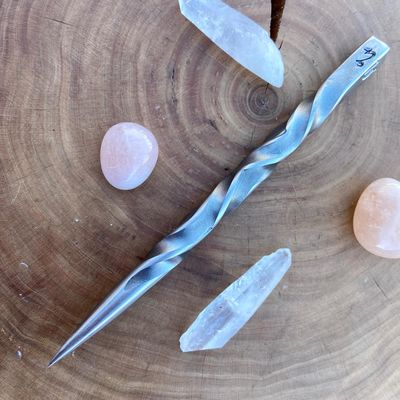 Cunning Craft Iron Burin or Candle Scribe With Vine Twist