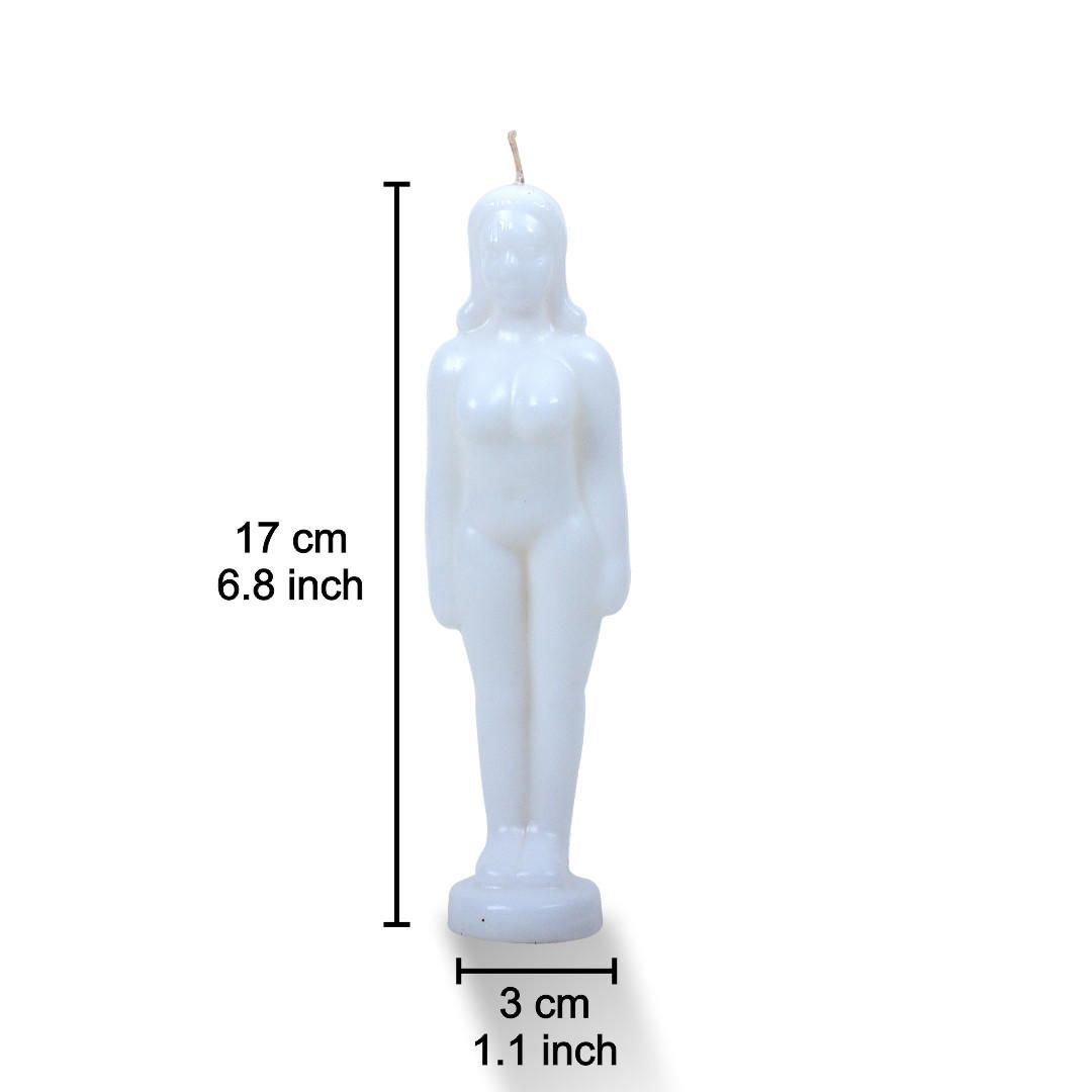 White Female figure poppet Candle