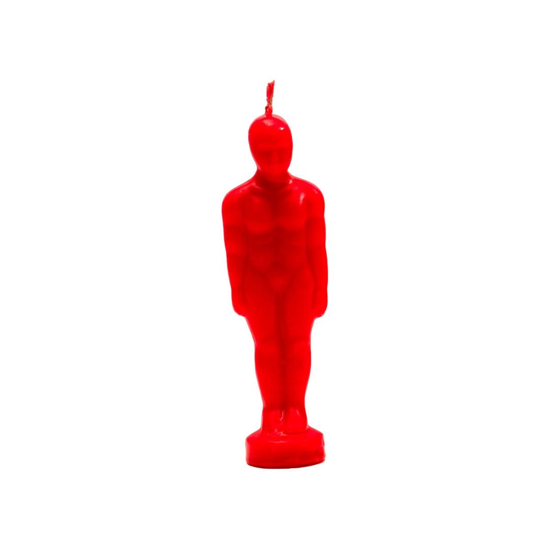 Red Male figure poppet Candle