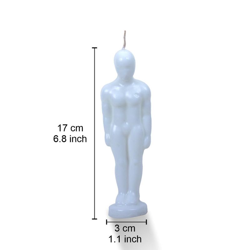 White Male figure poppet Candle