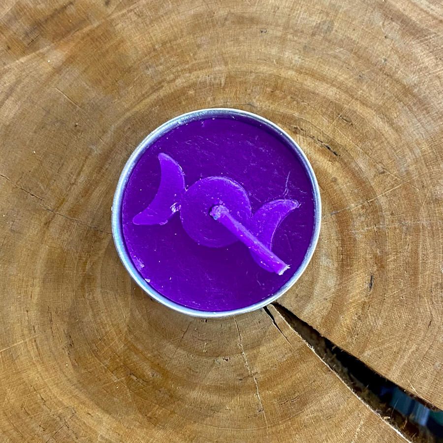 Purple Triple Moon Tea Light